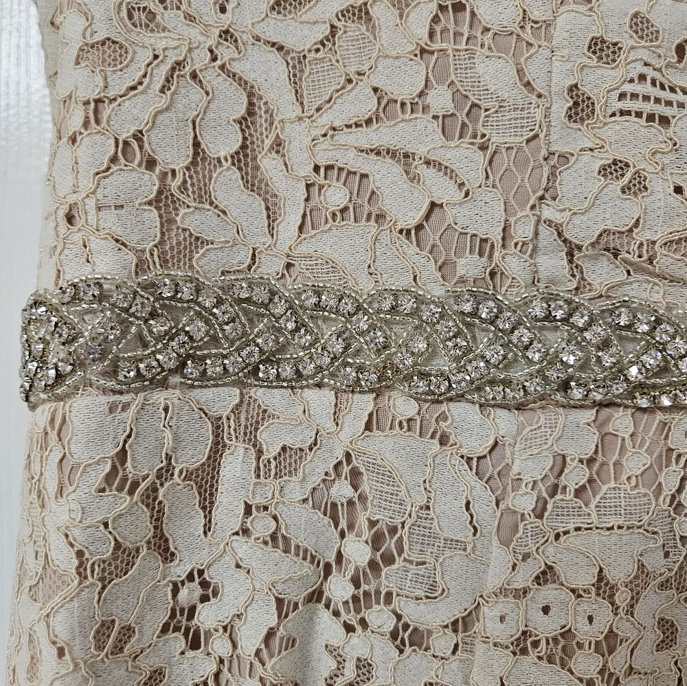Lace Overlay Dress in Peach - Picture 5 of 6
